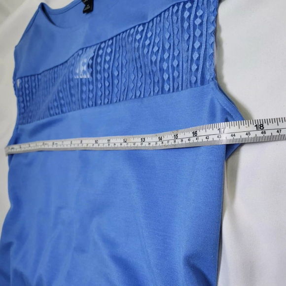 Ann Taylor Dress Womens M Blue Sleeveless Belted Dress - Picture 10 of 13